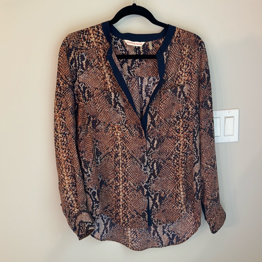 Rebecca Taylor snake skin silk top. Perfect for work!